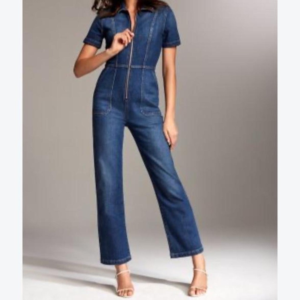 Denim jumpsuit retro inspired civic langenlook ren faire French festival
